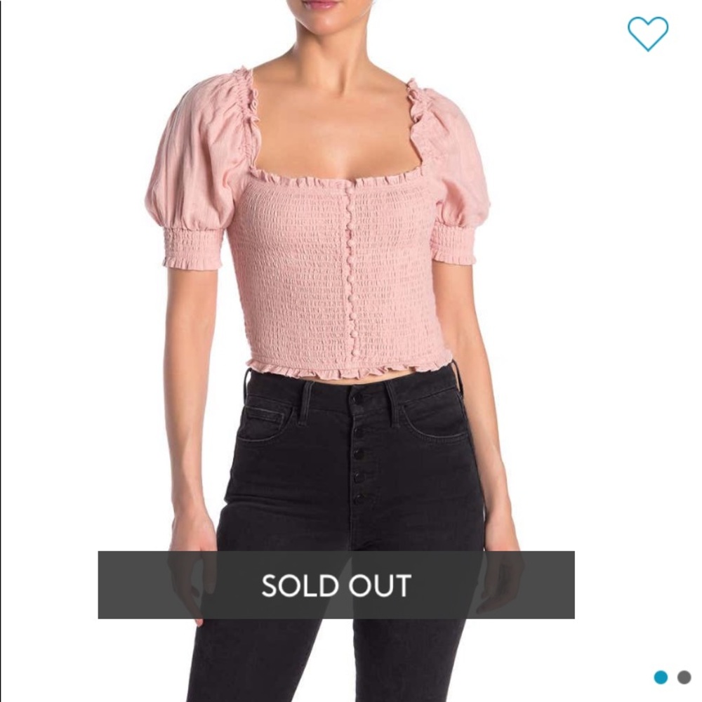 Nordstrom Rack smocked pink top